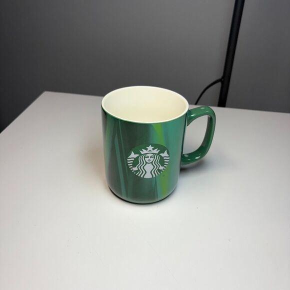STARBUCKS 2022 Green Marbled Mermaid Siren Logo 15 Ounce Cup - Picture 1 of 6